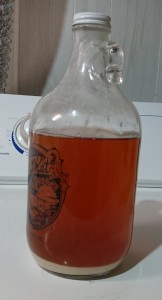 Yeast Starter in Clear Glass Can See Yeast Sediment